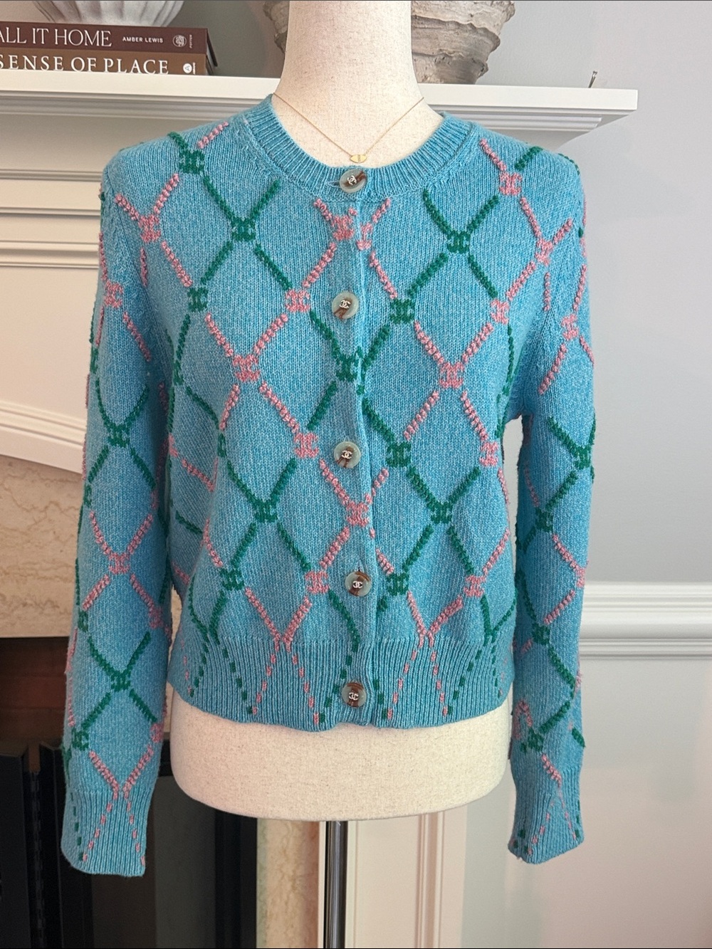 Chanel Cashmere CC Logo Cardigan Sweater